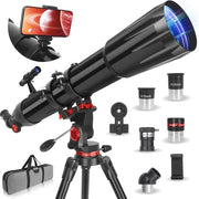 Telescopo professionale per astronomia con ottica di alta qualità 90 mm e stativo regolabile