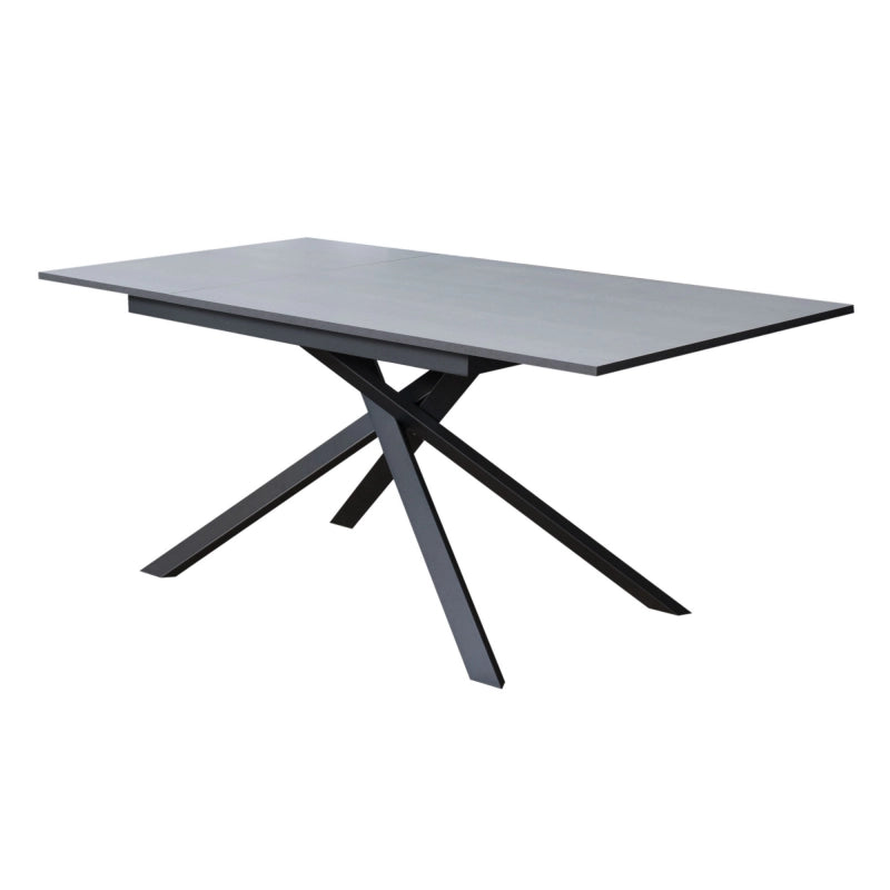 Tavolo allungabile 90x160/220 cm Ganty - bordo in tinta telaio Antracite - Cemento