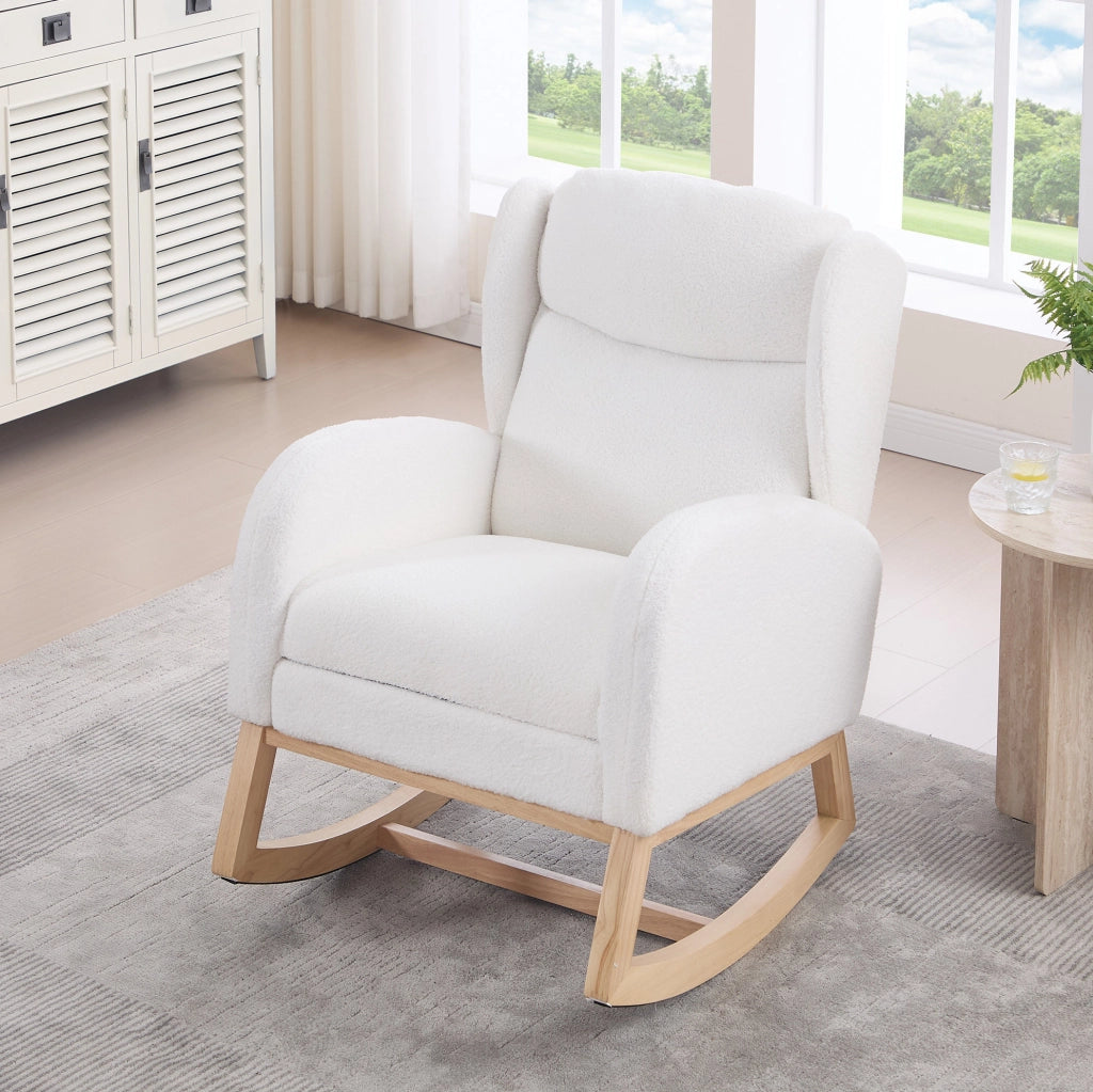 Sedia a dondolo ergonomica in velluto grigio scuro