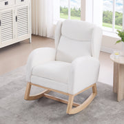 Sedia a dondolo ergonomica in velluto grigio scuro