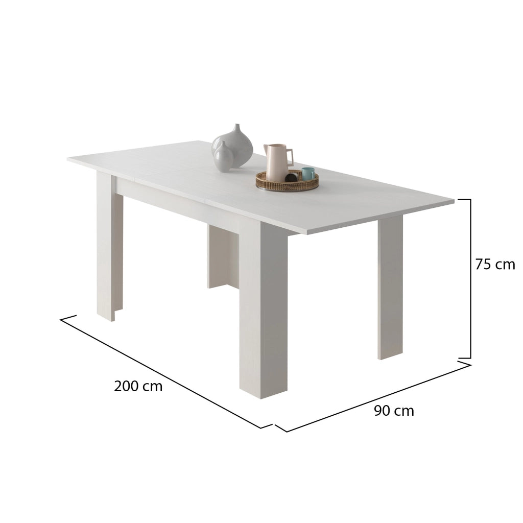 Marene, Tavolo Allungabile Allungabile, 200x90x75h cm Bianco