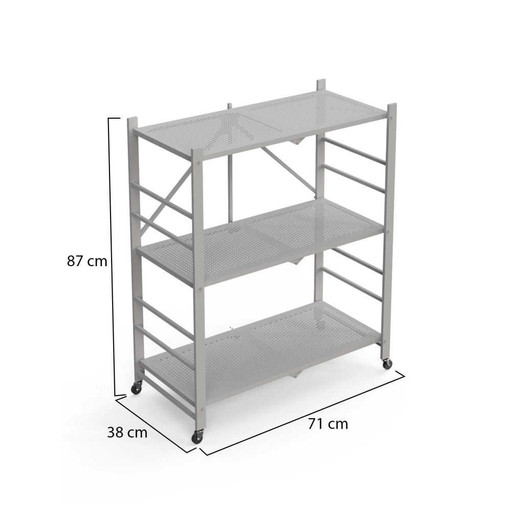 Cossato, Scaffali Ruote, 71x38x87h cm Grigio