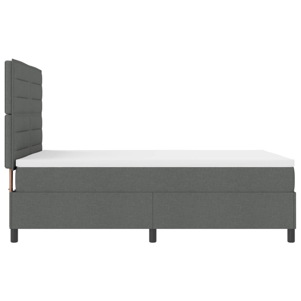 Letto con Box Spring e Materasso & LED Grigio Scuro 160x200 cm Tessuto