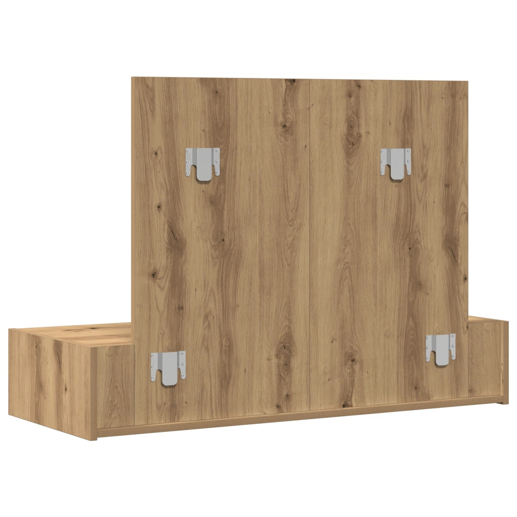 Tavolo da Toeletta Appeso al Muro Rovere Artigianale 100x40x70 cm