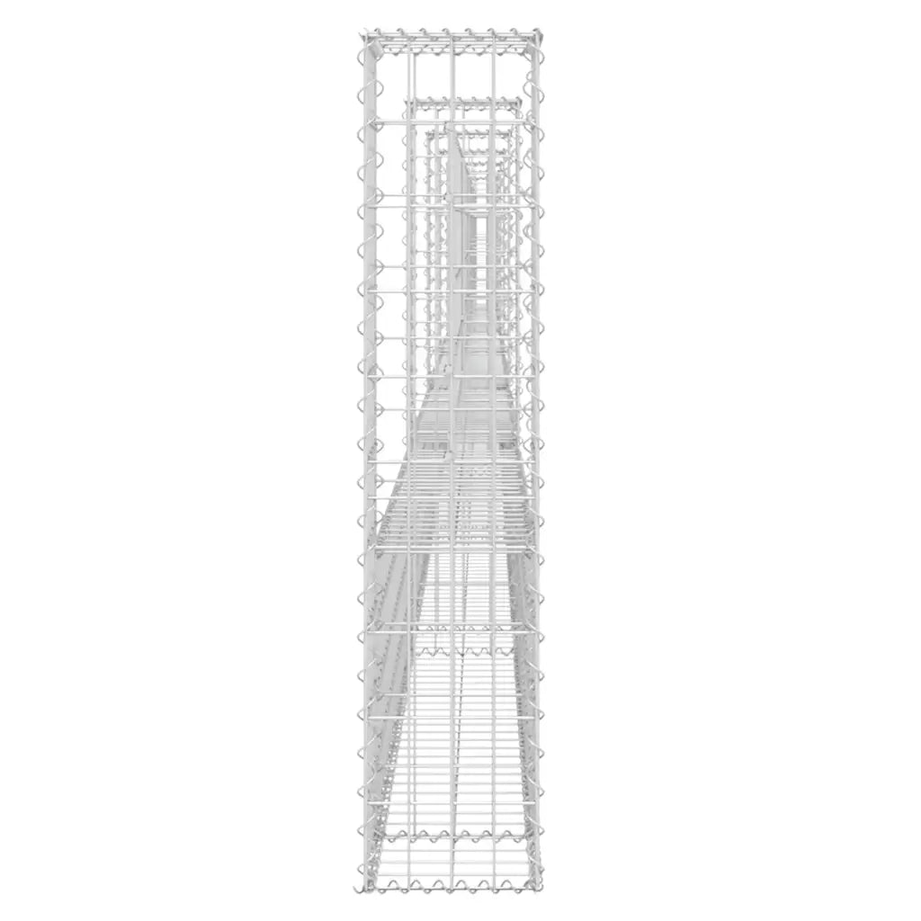 Cesto Gabbione a U con 6 Pali in Ferro 620x20x100 cm 151279