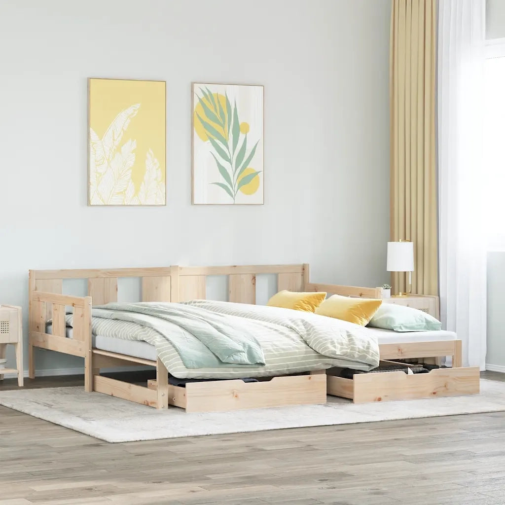 Divano Letto Estraibile con Cassetti senza Materasso 90x190 cm