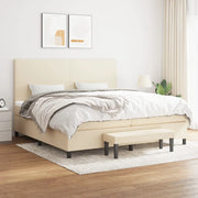 Giroletto a Molle con Materasso Crema 200x200 cm in Tessuto cod mxl 35206