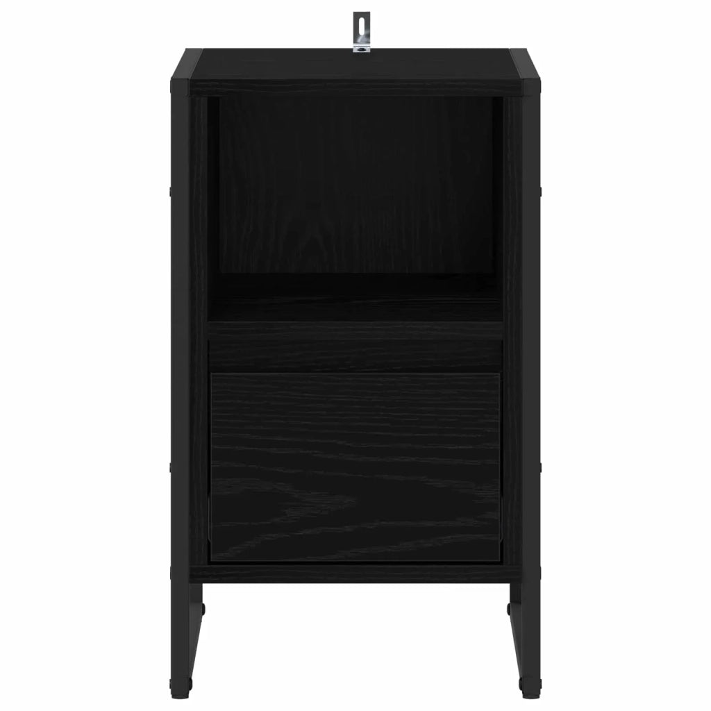 Comodino Rovere Nero 39,5 x 30 x 50 cm Legno multistrato 886654