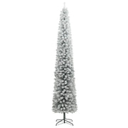Albero di Natale | Decorazioni natalizie Sottile con Base e Neve Floccata 270 cm PVC