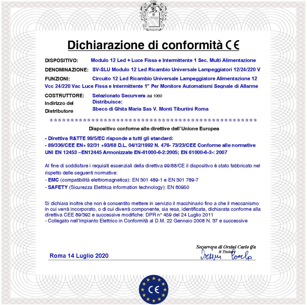 Ricambio Lampeggiatori 12 Led 4 file da 3 Led a Croce Per Fari luce Fissa Oppure Lampeggiante 60 cicli al minuto Alimentazione 12 Vcc 24/220 Vac Uso Come Monitore Automatismi o Ripetitore di allarme