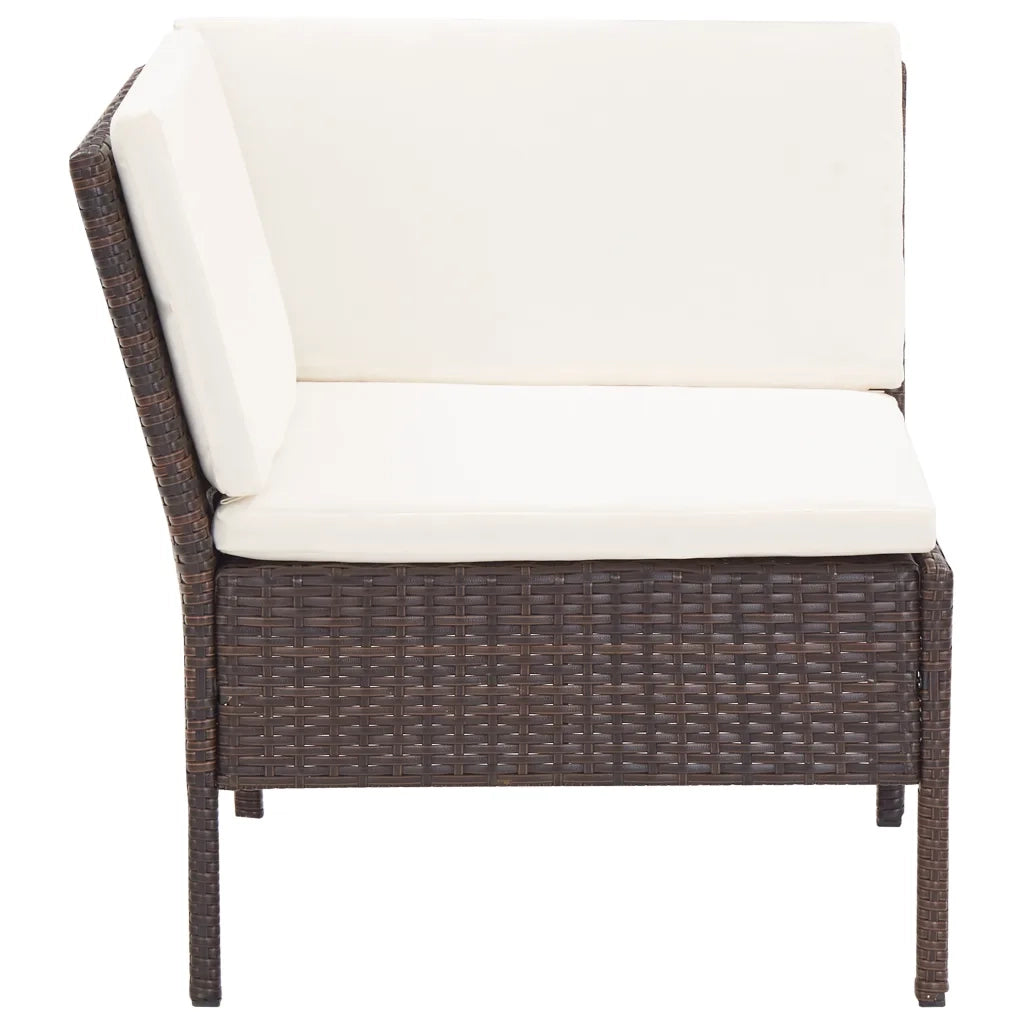 Set Divani da Giardino 8 pz con Cuscini in Polyrattan Marrone 48951