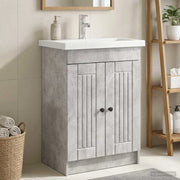 Mobiletto da bagno sotto il lavello Grigio Cemento 890037