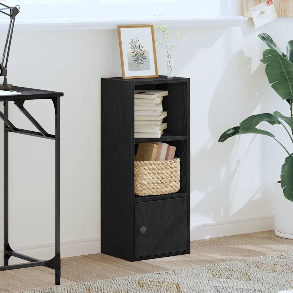 Libreria-Scaffale per Libri-Mobile di Stoccaggio Rovere Nero 31x24x77 cm in Legno Multistrato