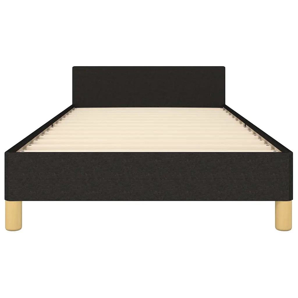 Giroletto con Testiera senza Materasso-Struttura Letto Nero 90x190 cm Tessuto