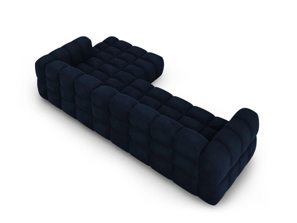 Cosmopolitan Design - Divano angolare modulare destro "Sky" 4 posti in velluto blu reale 