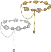 Set di catene da camicia adattabili per abiti - Set di 2 - Argento e oro - Adatto per jeans, camicie e giacche - Catena da camicia con chiusura - S-M-L-XL