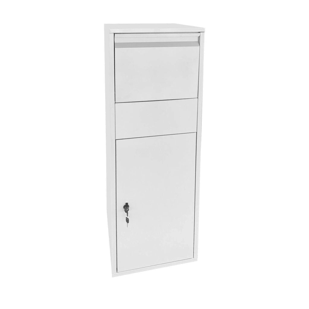 Cassetta postale/cassetta postale con serratura su supporto 46 ​​x 45 x 140 cm bianca 16_0000114