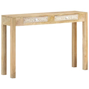 Tavolo Consolle 110x30x75 cm Legno Massello Sbiancato di Mango