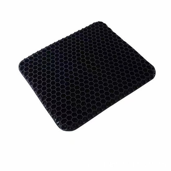 Gel Zona Seduta - Cuscino di Gel - Zona Seduta Ortopedica - Con Copertura Antiscivolo - Con Struttura a Reticolo di Miele Innovativa - Cuscino di Gel per Auto, Ufficio e Sedia a Rotelle - Nero