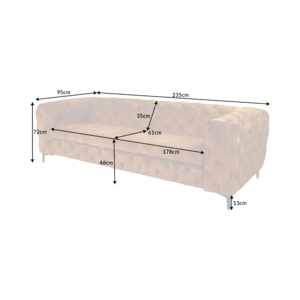 Divano destro VELENA marrone con pouf – Divano barocco in microfibra con struttura in legno massiccio