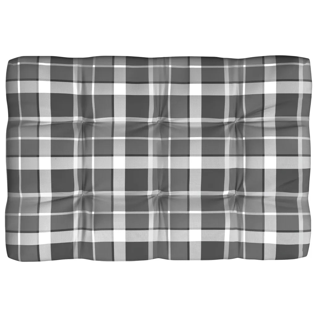 Cuscini per Divano Pallet 7 pz Grigio Motivo a Quadri