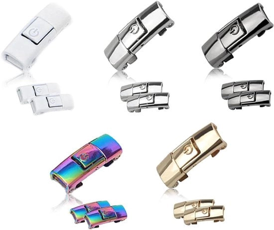 Decine di lacci per scarpe - Lacci veloci a chiusura rapida senza cerniera - Lacci metallici fissi per scarpe da corsa - 5 colori