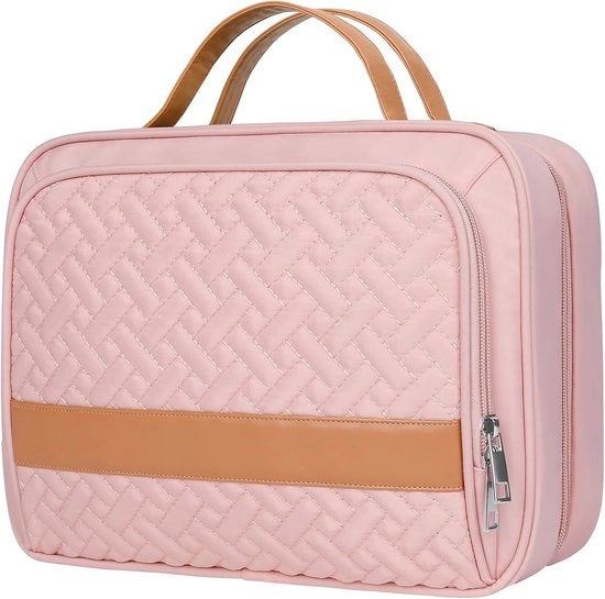 Toiletteggi per donne e uomini - Borse da toilette impermeabili per viaggi - Borse da trucco appese - Rosa