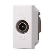 Connettore Presa TV Passante Maschio Colore Bianco Compatibile Con Bticino Axolute