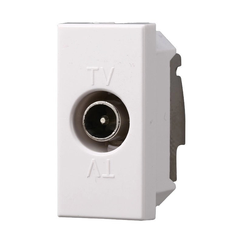 Connettore Presa TV Passante Maschio Colore Bianco Compatibile Con Bticino Axolute
