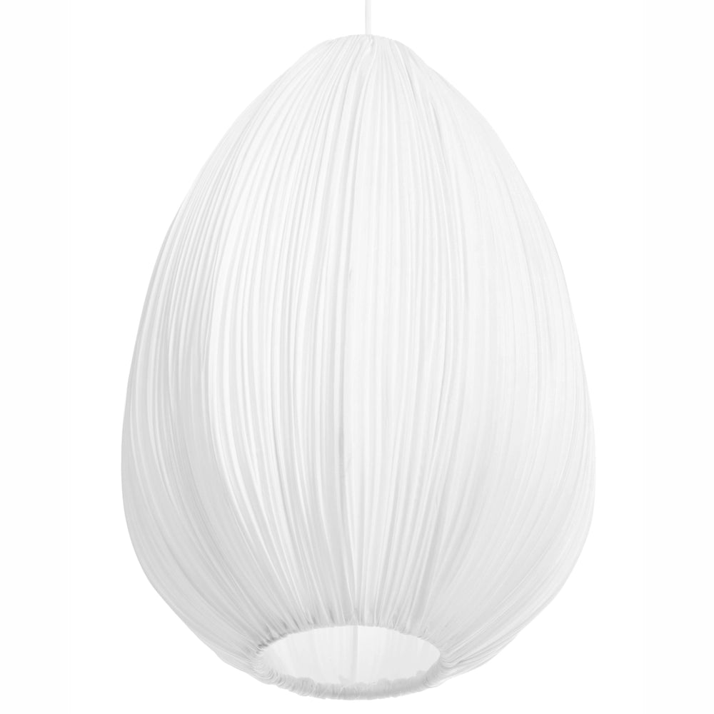 Lampada a sospensione con paralume in tessuto di cotone bianco design moderno luce per soggiorno
