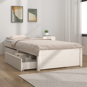 Giroletto Bianco con Cassetti 90x190 cm Single