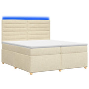 Letto box spring con materasso Crema 200 x 200 cm Tessuto 3455425