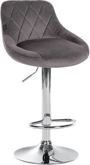 Sgabello da bar Lazio Velvet grigio,cromo