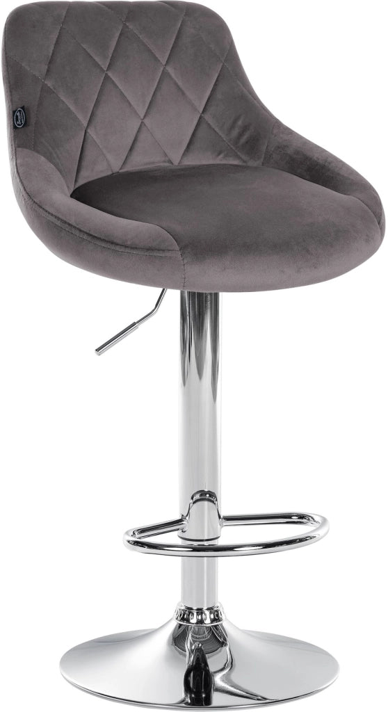 Sgabello da bar Lazio Velvet grigio,cromo
