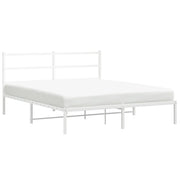 Letto matrimoniale | Letto per adulti | Giroletto con Testiera Metallo Bianco 150x200 cm