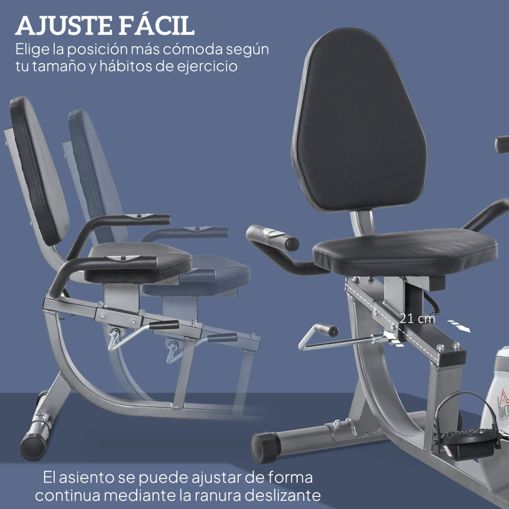 Bicicletta da camera reclinata ¨C zephmum ¨C grigio 136x62.5x98 cm