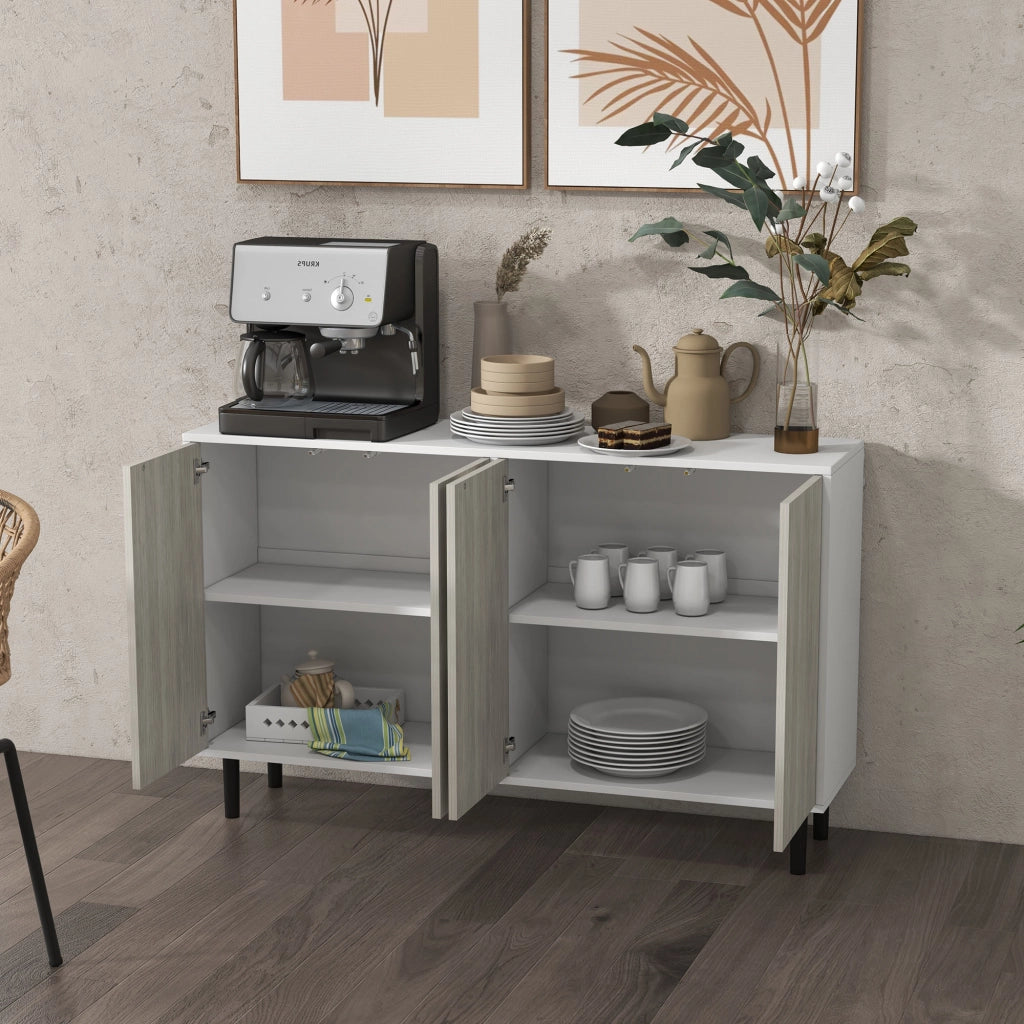 Buffet ¨C zephmum ¨C bianco e grigio 121x37x75 cm