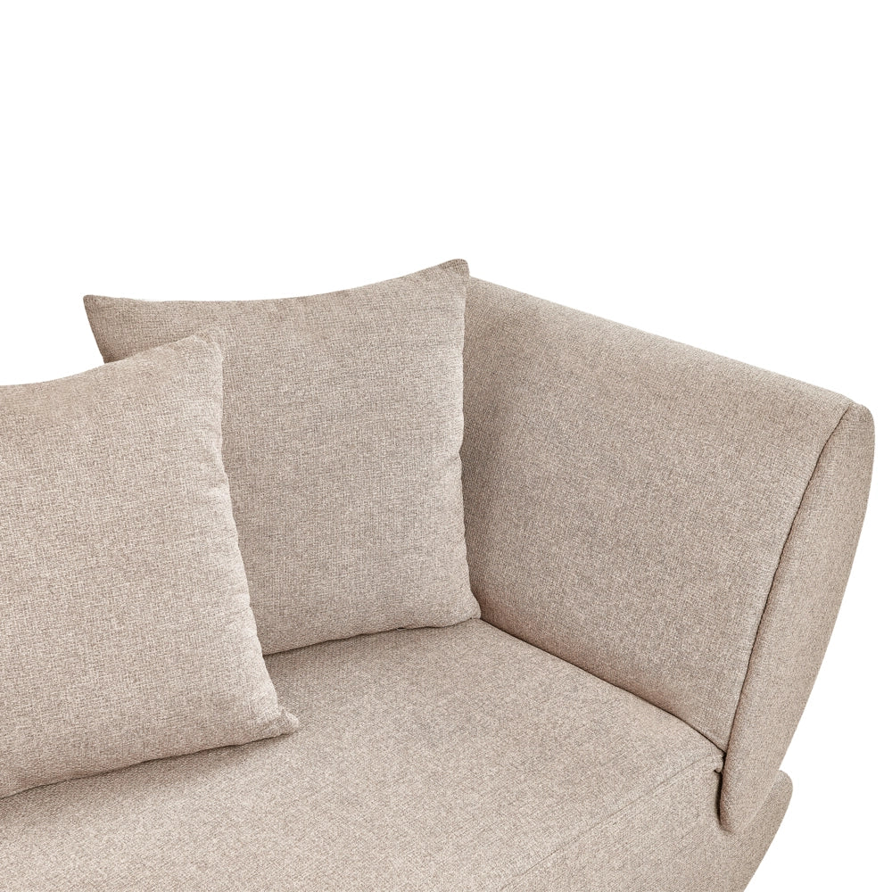 Chaise longue a destra in tessuto marrone chiaro con contenitore per il soggiorno moderno