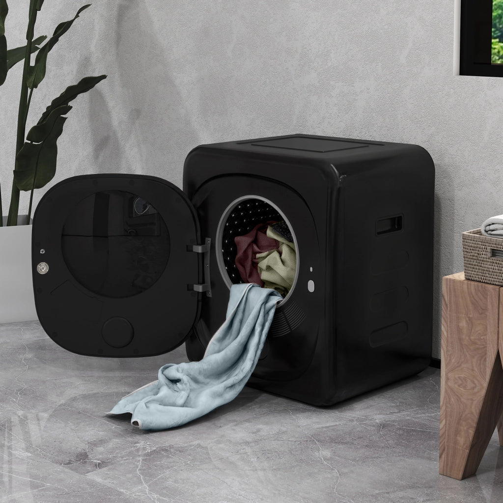 Asciugatrice ad Aria 48x40x56 cm Carico 4kg con Timer e Programma Smart in Acciaio Inox e ABS Nero