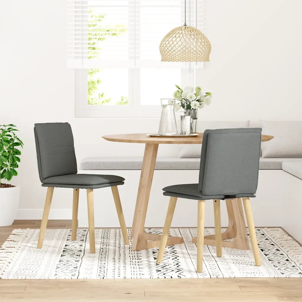 Sedie da Pranzo 2 pz Grigio Scuro in Tessuto