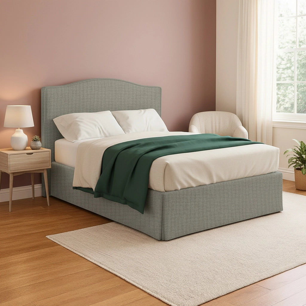 Morley, Letto Matrimoniale Sfoderabile Made in Italy, Grigio