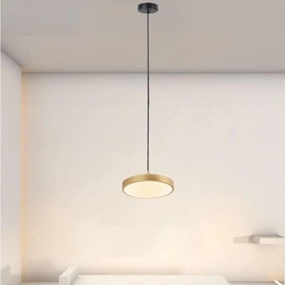 Trade Shop - Lampadario A Sospensione Led 40w Oro Cerchio Tondo Moderno Minimal Luce 4000k 32910 -