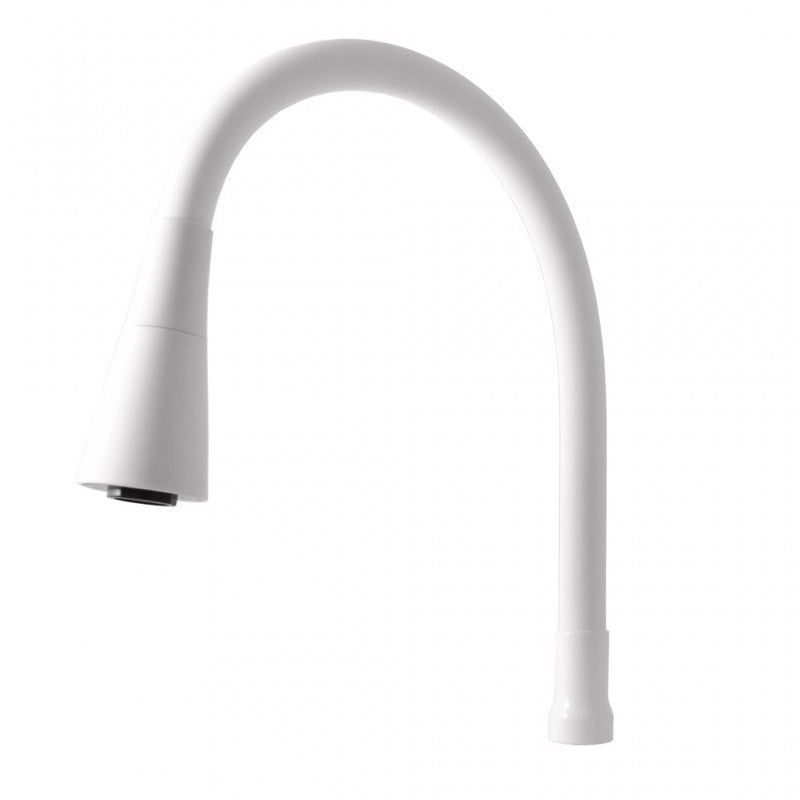 Miscelatore flessibile per lavello in memory foam COLORADO in ottone cromato bianco