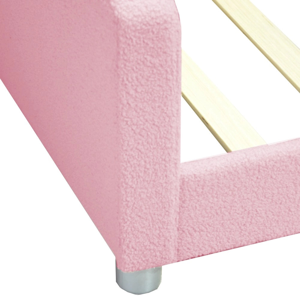 Letto imbottito singolo ¨C Minimal ¨C rosa velluto 90x200cm