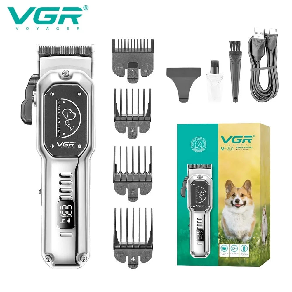 Trade Shop - Vgr V-201 Tosatrice Professionale Animali Clipper Pet Silenzioso Usb -