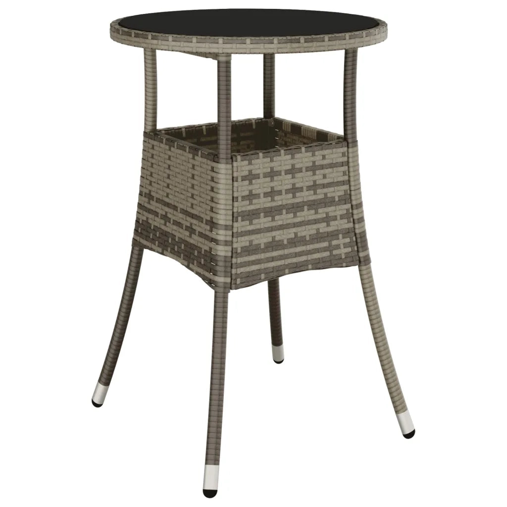 Set BistrÃ² da Giardino 3 pz con Cuscini in Polyrattan Grigio