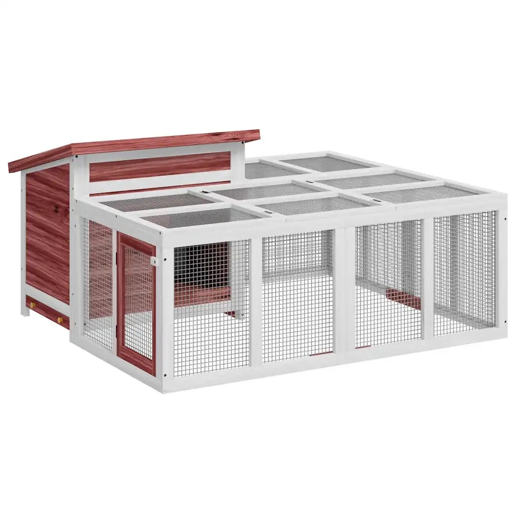 Conigliera Moka 144x123x67,5 cm in Legno Massello di Pinocod mxl 80804