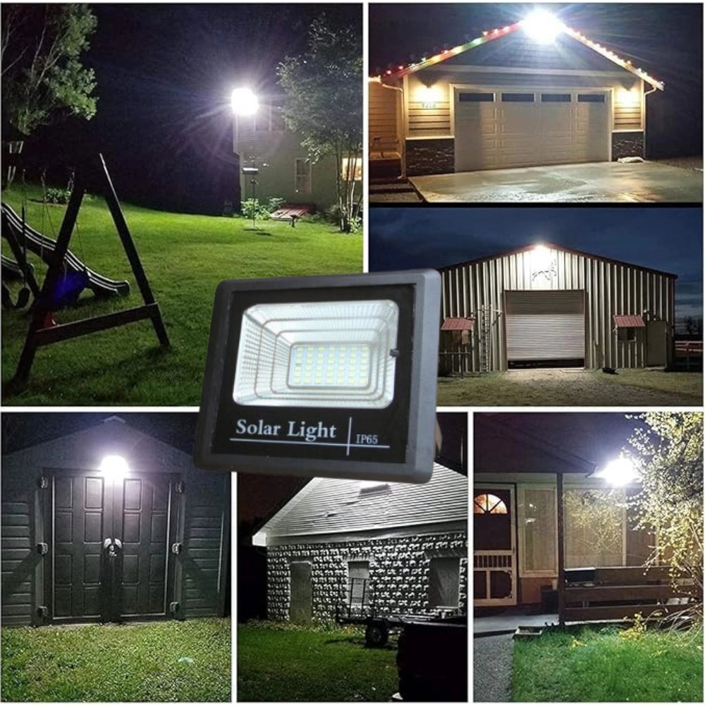 Proiettore led ad energia solare con pannello solare con telecomando luce fredda *** potenza 16w, confezione 1