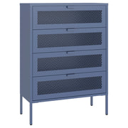 Scarpiera EMMA a 4 ante in metallo grigio-blu