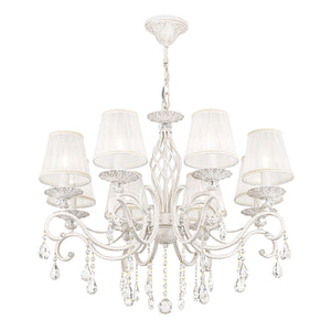Lampadario Elegant in Metallo Grace Bianco con Oro